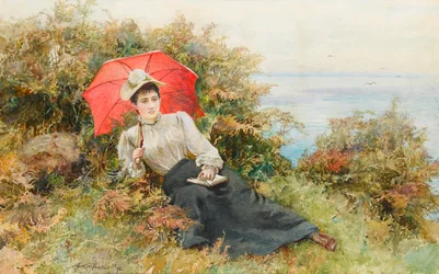 崖の道で静かに読む（紙にトイレ）