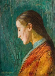 反射する女性の肖像、1887年。