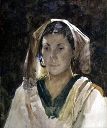 アラゴンの女（水彩）