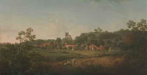 Uma visão distante de Hythe Village and Church, Kent