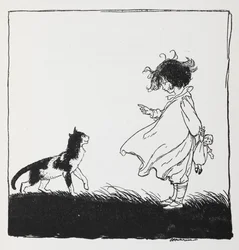 人形を持った少女が猫に告げる。