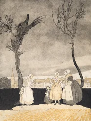 The Sleepy Hollow（Inside Cover）の女性、Washngton IrvingによるThe Legend of Sleepy Hollow（1783-1859）のパブ。 1928