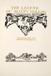 タイトルページ、The Legend of Sleepy Hollow、Washngton Irving（1783-1859）、pubから。 1928