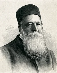 デュナン、アンリ（1845-1923）。赤十字創設者（1863年）。1901年ノーベル平和賞受賞。肖像画。エングレーヴィング。