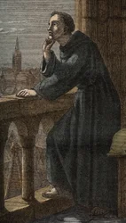 オックスフォードの英哲学者ロジャー・ベーコン - Roger Bacon a oxford - フランシスコ会修道士、神学者、哲学者、英学者（サマセット州イルチェスター、1214年頃オックスフォードにて