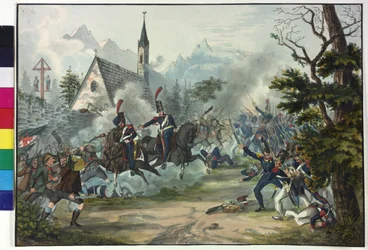 フランス兵とチロル農民の戦い