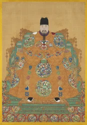 朱有元像（1476-1519）（掛軸、絹本、水墨、彩色）