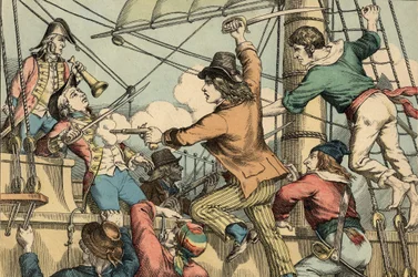 ロベール・シュルクーフ フランスの船乗り、コルセア（1796年、イギリス船「トリトン」乗船時）（エングレーヴィング