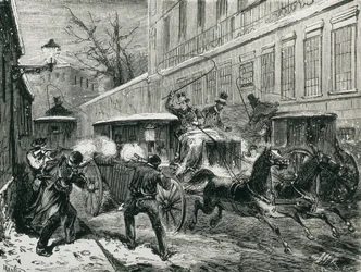 スペイン（1870年）。プリム将軍暗殺（マドリード、12月27日