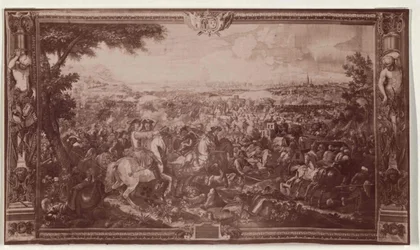 ウィーン王宮の「リッターシュトゥーベ」にある1683年のゴブラン織のタペストリーに描かれたウィーンのレリーフ