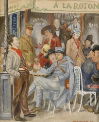 休暇中のカフェ ラ ロトンド モワーズ キスリング、1915 年。
