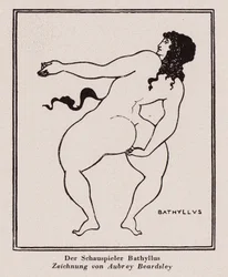 Bathyllus, dançarino romano e performer de pantomimo (caneta e tinta)