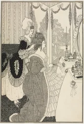 トイレ（アレクサンダー・ポープ作「The Rape of the Lock」より）1895-96年頃（ペンとインク