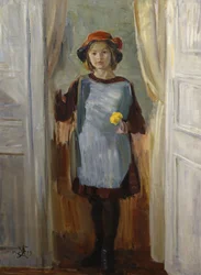 戸口の少女（マリア・エイバッケ）1918年（キャンバスに油彩）