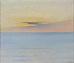 夕日の海