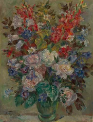 花の静物（キャンバスに油彩）