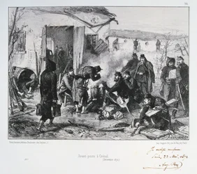 1870年12月、プロイセン戦争、パリ包囲戦、クレテイユでのフランスの高度警備隊ポスト