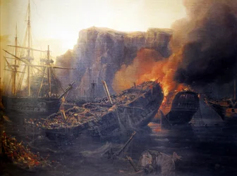 フランス語  Le soir de la bataille de Navarin, 1827 ナヴァリノの戦いの夕べ