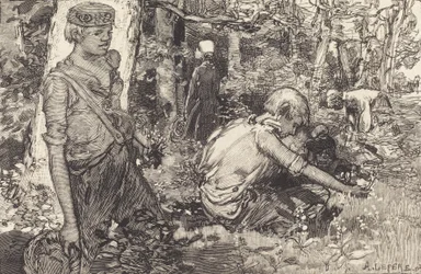 メイリリー La cueillette du muguet の集まり、1908 年。