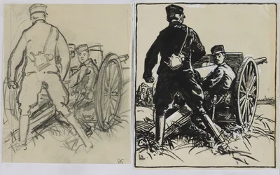 ベルギーの砲兵、1914年。