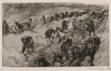 雪と戦う、ケオフルール、1890年。