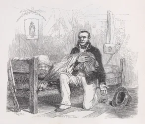 ベランジェ全集の古い旗、1836年。作成者：オーギュスト・ラフェ、ラコステ、ウジェーヌ・ギヨーモ。