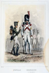 1859年の第3連隊の手榴弾と瞳孔。