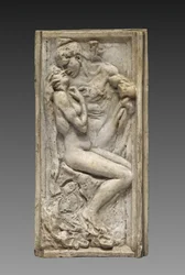 恋人たち (Les amants)、1880-85年頃（原型）（石膏ニス仕上げ、淡いバフ色）