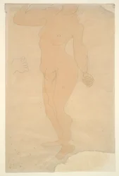 立ち裸（頭の一部が紙の端で切り取られている）