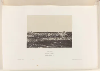Gezicht op Jeruzalem, met de ommuring van de tempel エルサレム。 神殿の囲い。 東面全景（天体タイトル）