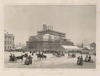 1838年頃の建設工事聖イサアク大聖堂の建設、1845年