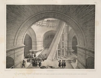 大聖堂とランプの内部ビューFrom：The Construction of the Saint Isaacs Cathedral、1845