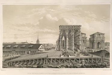 建設の最初のコラムFrom：The Construction of the Saint Isaacs Cathedral、1845
