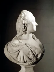 ジャンヌ・ベキュ、デュ・バリー伯爵夫人（またはマダム・デュ・バリー、1743-1793年）の肖像、オーギュスタン・パジュー（1730-1809年）による大理石彫刻、パリ、ルーヴル美術館 - マダム・デュ・バリー、本名マリー・ジャンヌ・ベキュ