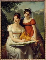 デュバル婦人の肖像。ジャック・オーギュスタン・カトリーヌ（Jacques-Augustin-Catherine）パジュー（1766-1828）の絵画