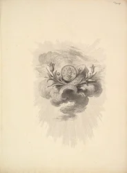 Harpocrate and Lotus Flowers、Volume I、Page 12 from D ...、1778-80を描いたメダルのあるビネット。