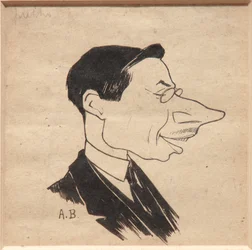 似顔絵（紙に墨）