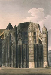 ウェストミンスター寺院」のプレート4、J. Bluck (fl.1791-1831) が彫ったもので、Rudolph Ackermann (1764-1834) が1811年に出版したものです。