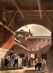 コールド バス フィールド刑務所の水上エンジン、ロンドン、1808 年