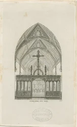 アルトン-聖ヨハネ修道院学校の内部：彫刻、nd [？1842]（印刷）