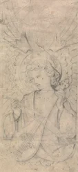 Angel and Instrument, Possibly Design for Interiors of St. Mary