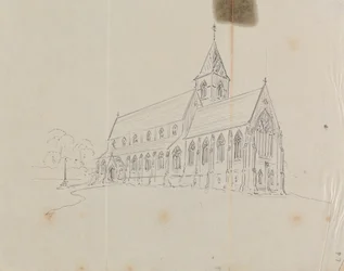 Esboço de uma igreja gótica