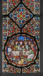 キリストの受難、東窓、詳細、1848-50（ステンドグラス）