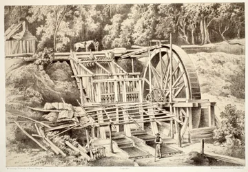 1879年、デイビッドブレア、マグレディ、トムソン、およびニーブンによるオーストラレーシアの歴史からの水晶破砕ミル