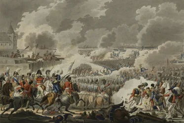 ウォータールーの戦い、1815年6月18日、Artaria and Co発行、1820年頃（カラーエッチング）