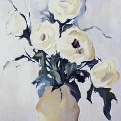 クリーミーな花の静物画