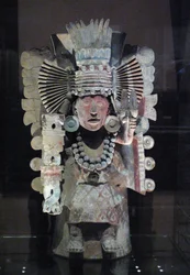 トウモロコシの女神Xilonen、Tlahuac、後古典期後期、c.1500の形の香炉