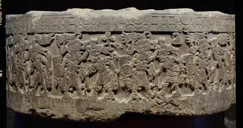 ティソクの石（1481-86年頃）またはテマラカトル、1325-1521年