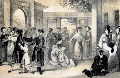 「ジンギス・ハーンによる征服の後、中国人はタタール人によって奴隷として売られた」、1847年.