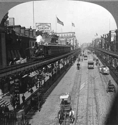 バワリー、ニューヨーク、アメリカ、1900。